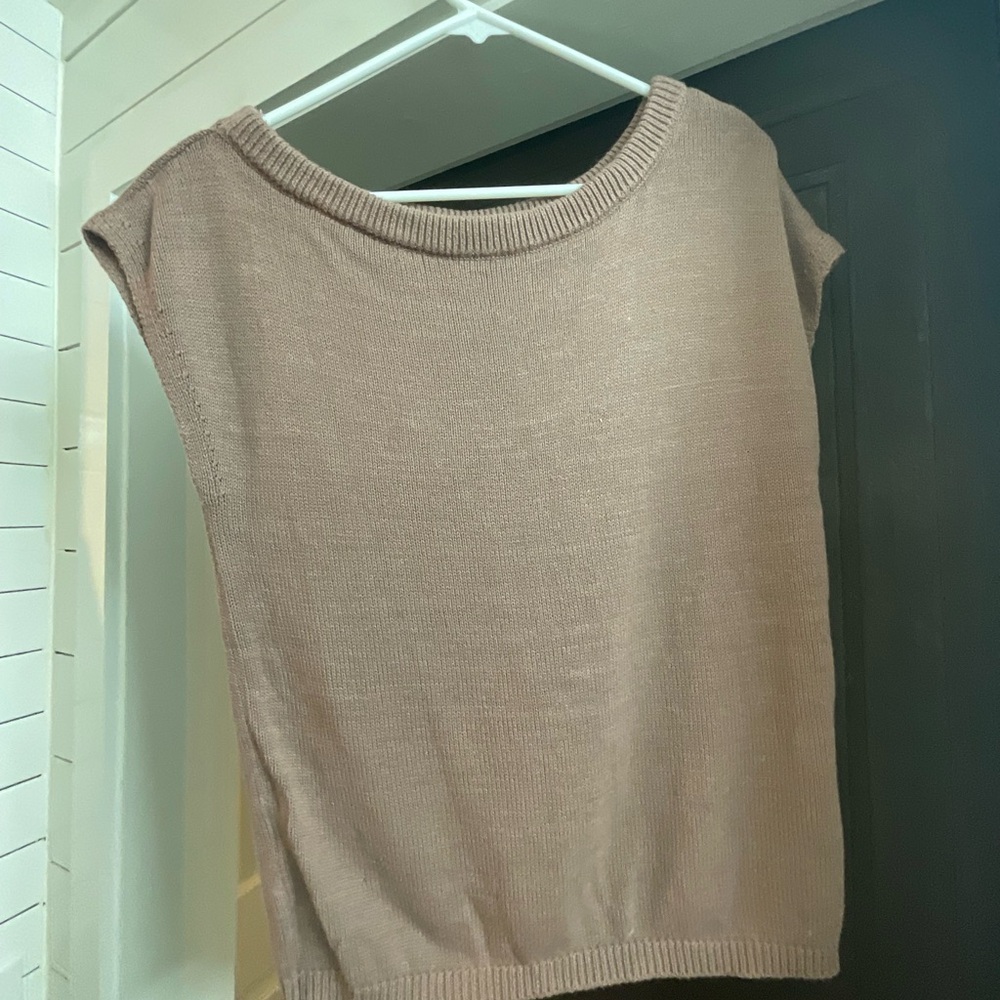 Amazon Essentials Women's Off-the-Shoulder Sleeveless Knit Top - Taupe